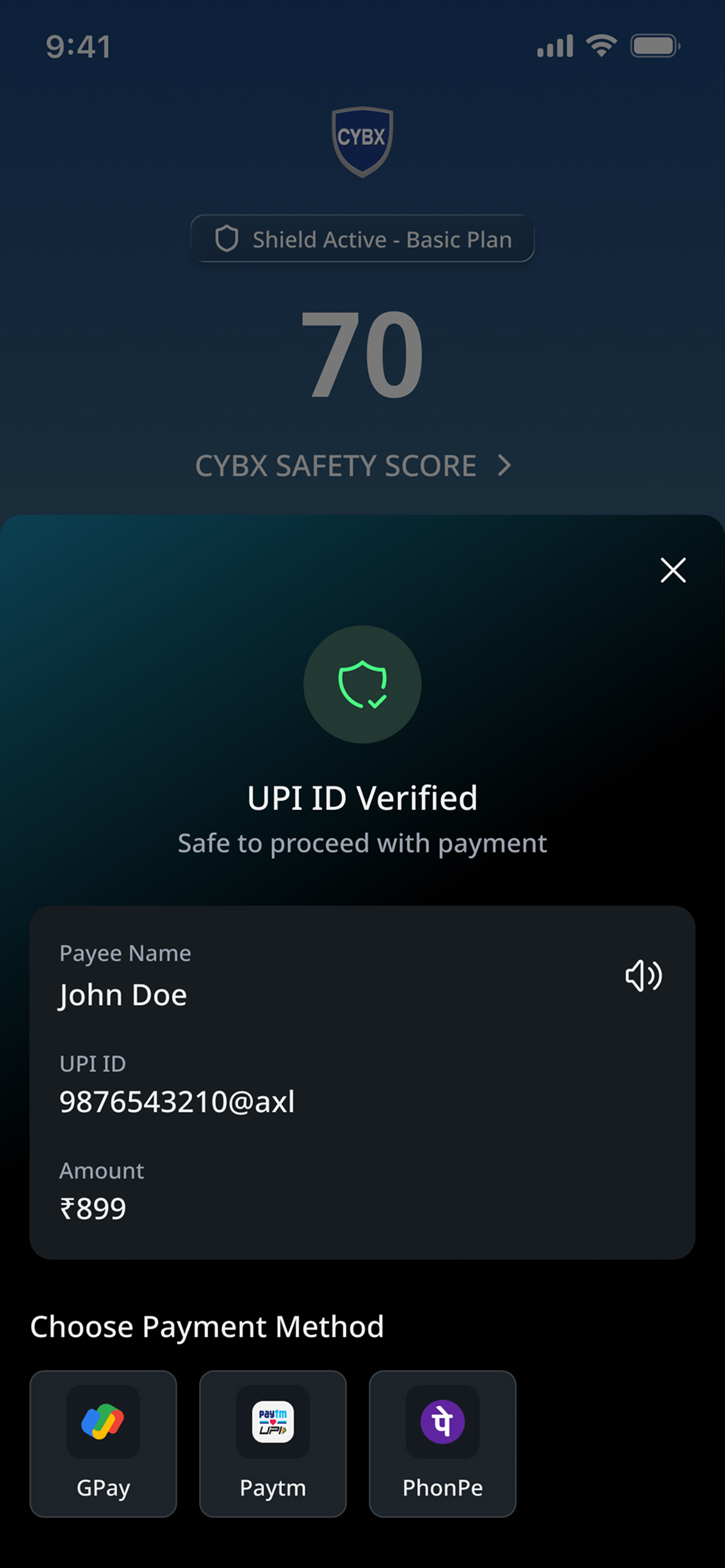 CYBX App - Speaker on Payment (UPI Verified)